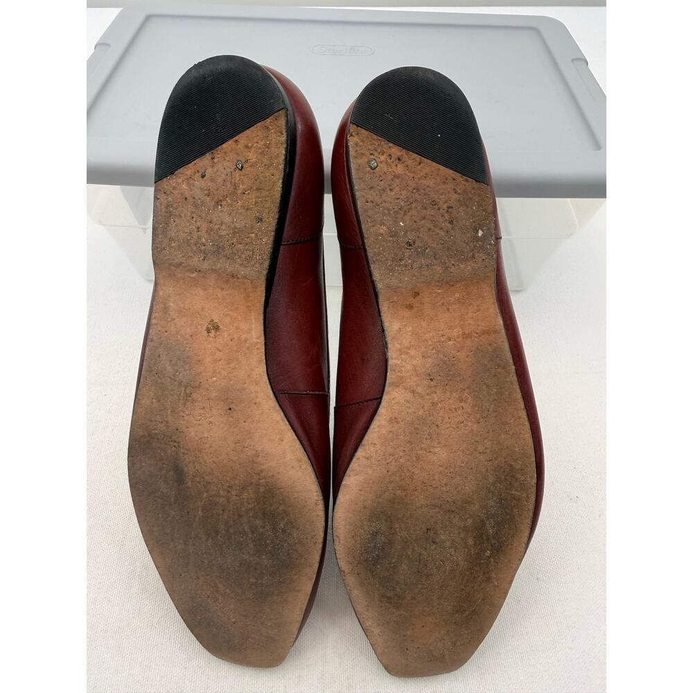 Enzo Angiolini Red Liberty Leather Square Toe Loafers Size 8.5 Minimalist - Picture 6 of 7